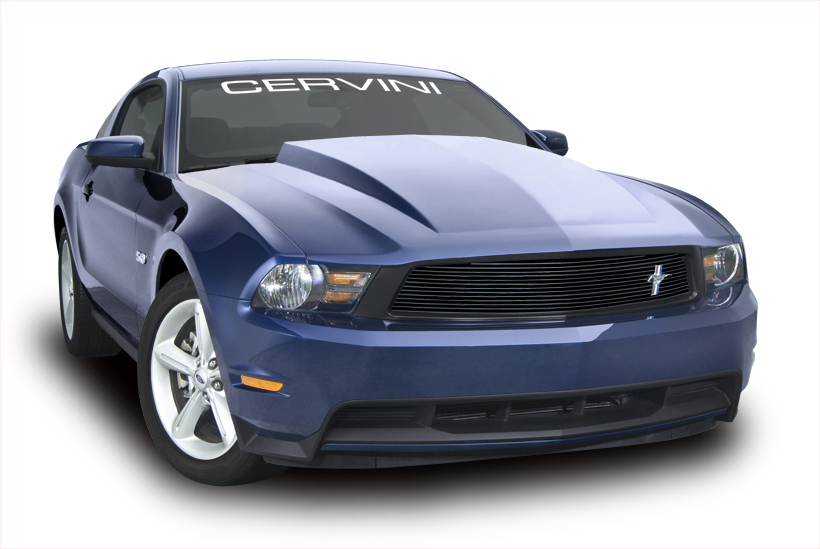 Cervinis Fiberglass 2.5 Inch Cowl Hood 2010-12 Ford Mustang